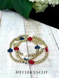 Red & Gold Beaded Bracelet 