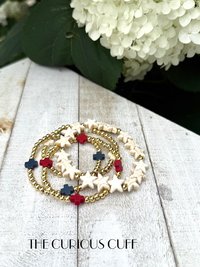 White & Gold Beaded Bracelet 