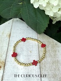 Red & Gold Beaded Bracelet 