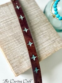 Earthbound Leather Cuff with Verdigris Star Accents