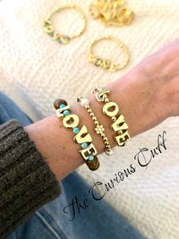 LOVE, Grounded — Wood Bead & Turquoise Stretch Bracelet