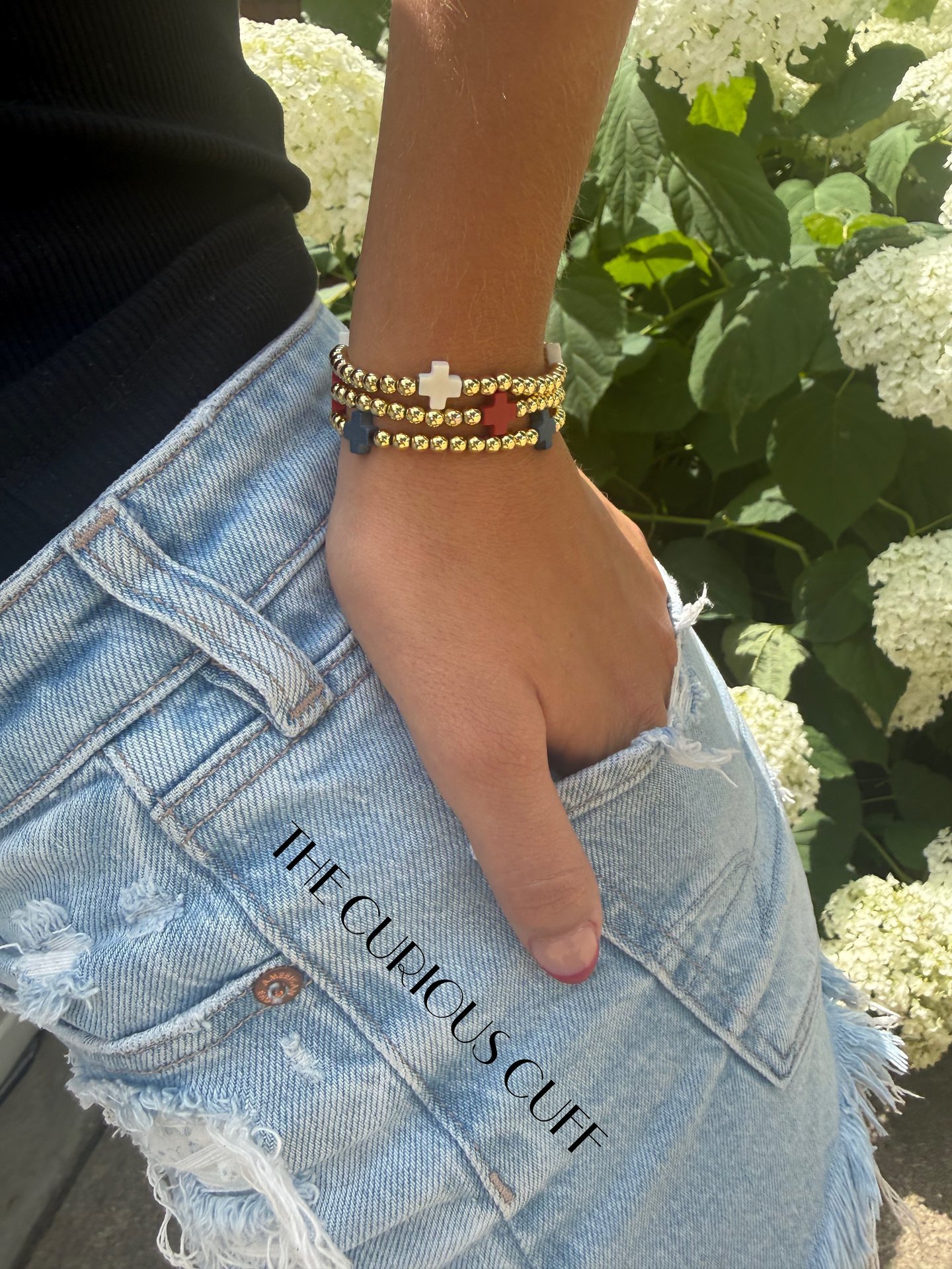 Blue & Gold Beaded Bracelet 