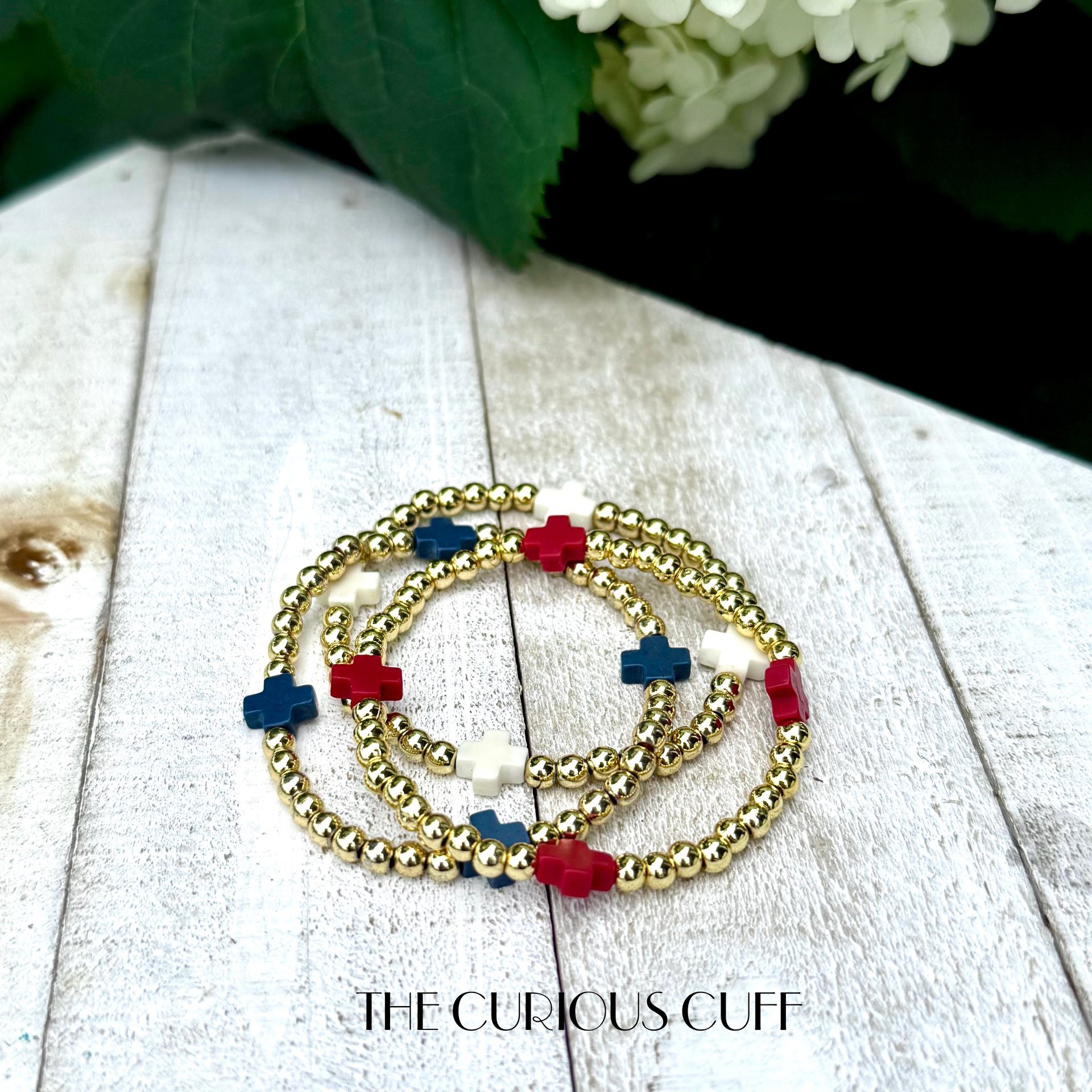 Red & Gold Beaded Bracelet 