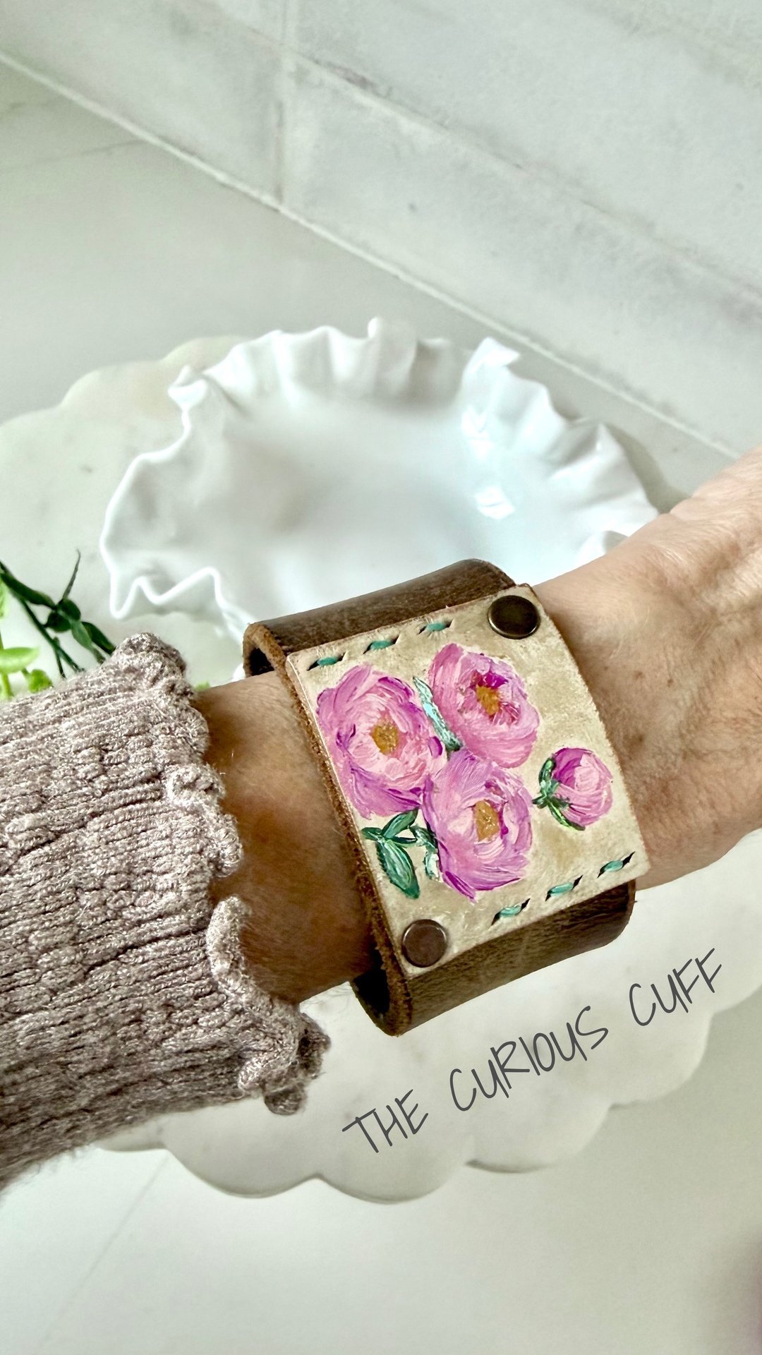 Canvas Rose Cuff