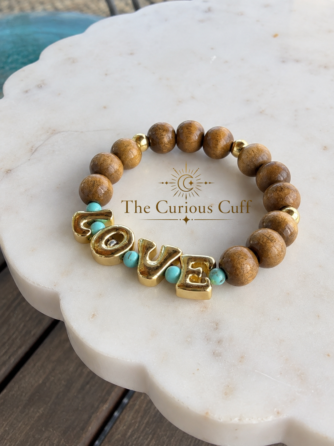 ✦18K Gold Love | Turquoise+ Wood + Silver