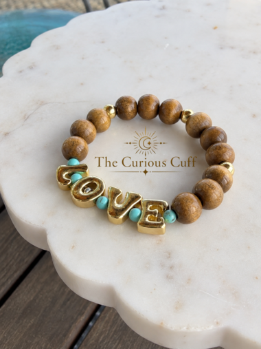 ✦18K Gold Love | Turquoise+ Wood + Silver